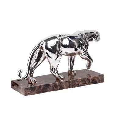 Скульптура Пантера, серебристый-3