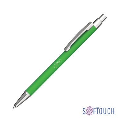 Ручка шариковая Ray, покрытие soft touch, зеленое яблоко-0