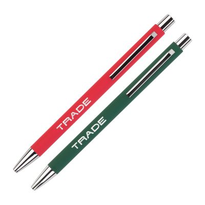 Ручка шариковая Trade, покрытие soft touch, черный-3