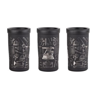 Термостакан Миссури 280 мл c гравировкой Строитель, покрытие soft touch, черный-2