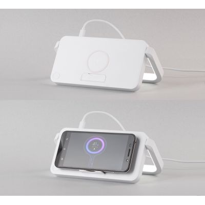 Лампа складная Smart Light с беспроводным (10W) зарядным устройством и подставкой для смартфона, белый-2