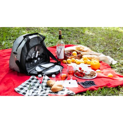 Набор для пикника Исландия на 2 персоны с холодильным отделением, серый с черным-1