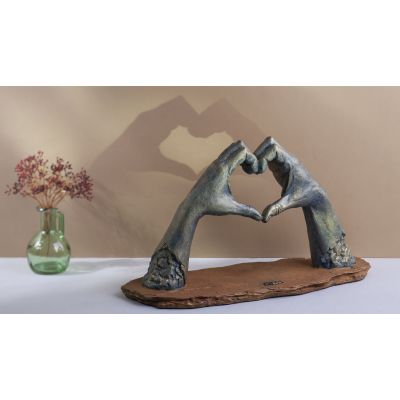 Скульптура Люблю, коричневый-1