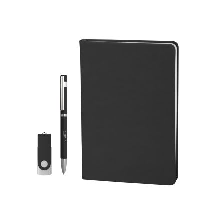 Подарочный набор Бари, покрытие soft touch, черный-1