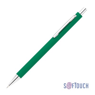 Ручка шариковая Trade, покрытие soft touch, темно-зеленый-0