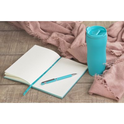 Термостакан Монтана 400 мл, покрытие soft touch, бирюзовый-1