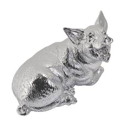 Статуэтка Поросёнок, серебристый-0