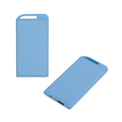 Зарядное устройство Theta с фонариком, 4000 mAh, покрытие soft touch, голубой-1