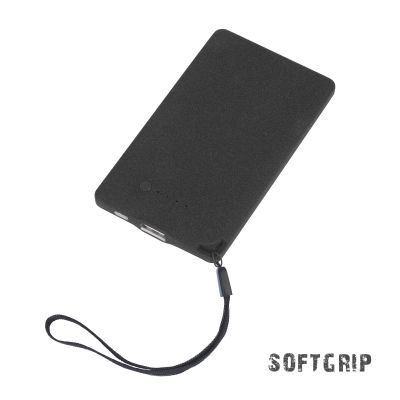 Зарядное устройство Камень с покрытием soft grip, 4000 mAh в подарочной коробке, черный #, черный-0
