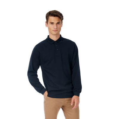 Поло с длинным рукавом Safran LSL, темно-синее/navy, размер XL, темно-синий-0