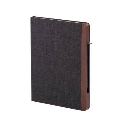 Блокнот Wood с ручкой в ореховом магнитном пенале, черный-0