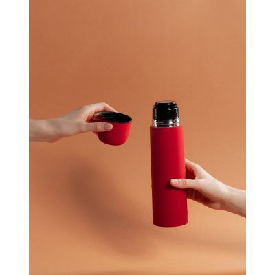 Термос Крит 500 мл, покрытие soft touch, красный-1