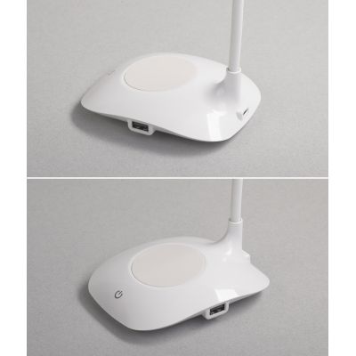 Лампа с беспроводным зарядным устройством Spotlight, белый-5