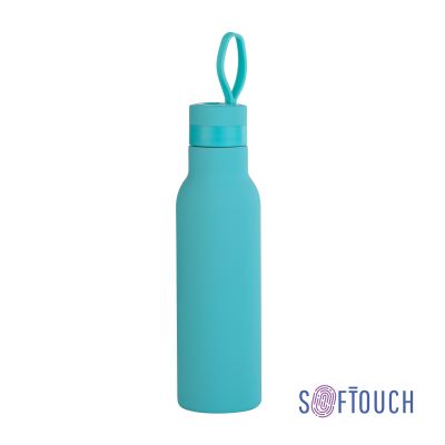Бутылка для воды Фитнес 700 мл, покрытие soft touch, бирюзовый-0