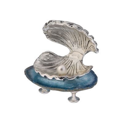 Скульптура Жемчужина, серебристый с синим-0