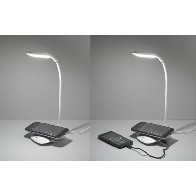 Лампа с беспроводным зарядным устройством Spotlight, белый-3