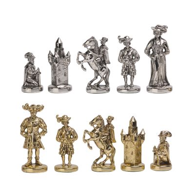 Шахматы Средневековые рыцари, золотистый-1
