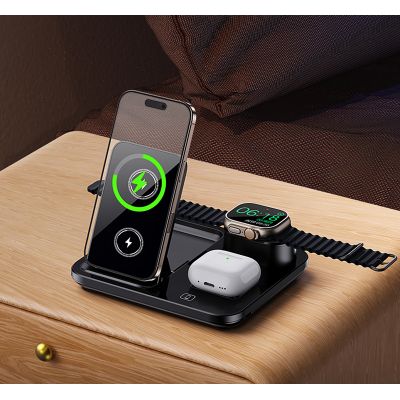 Беспроводная (15W) зарядная станция Lift с сенсорным подъёмным механизмом, черный-0