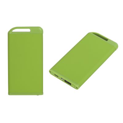 Зарядное устройство Theta с фонариком, 4000 mAh, голубой, покрытие soft touch, зеленое яблоко-1