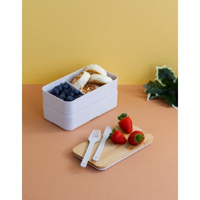 Контейнер для ланча Natural с приборами, натуральный-4