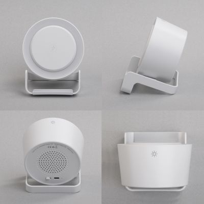 Bluetooth колонка-подставка Smart Sound с беспроводным (10W) зарядным устройством и лампой, белый-5