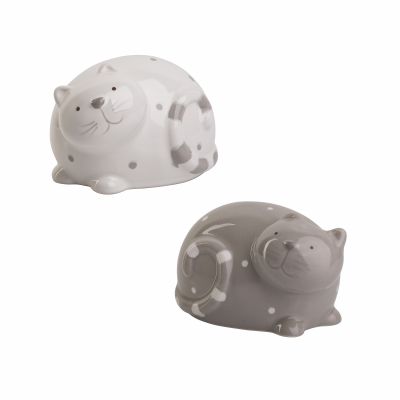 Набор скульптур Кошки (2 штуки), бежевый-0