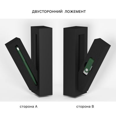 Набор ручка Jupiter + флеш-карта Vostok 8 Гб в футляре, покрытие soft touch#, темно-зеленый-2