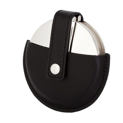 Часы дорожные Портсмут в кожанном футляре, серебристый-2