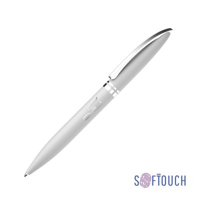 Ручка шариковая Rocket, покрытие soft touch, белый-0