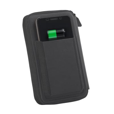 Дорожный органайзер со cъёмным (на магните) беспроводным зарядным устройством 3000 mAh, черный-2
