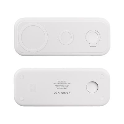 Настольная беспроводная (15W) зарядная станция Snow Board для смартфона, часов и наушников, белый-3