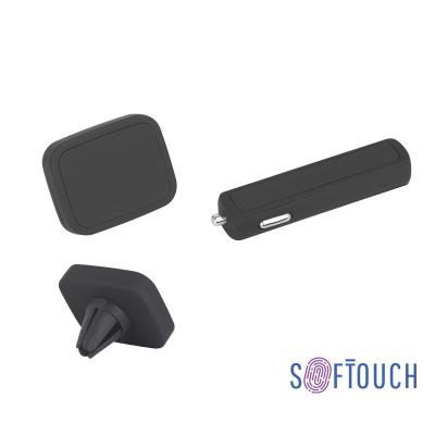 Набор автомобильное зарядное устройство Slam + магнитный держатель для телефона Allo2, черный-1