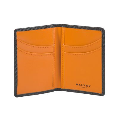 Портмоне вертикальное с зажимом для денег и RFID - защитой банковских карт, черный с оранжевым-1