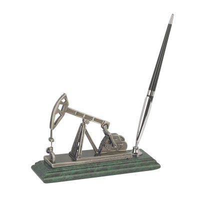 Подставка Нефтяная качалка с ручкой, серебристый с зеленым-0