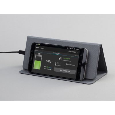 Коврик-трансформер Cool Gray с беспроводным зарядным устройством, переработанный пластик (RPET), серый-3