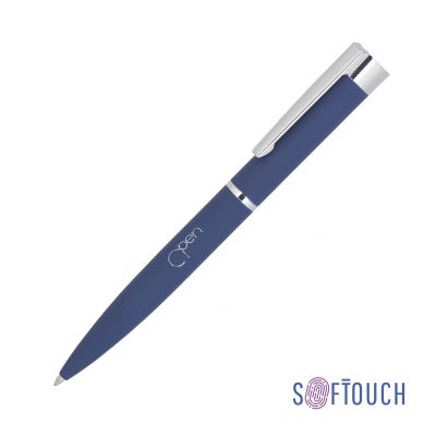 Ручка шариковая Alice, покрытие soft touch, темно-синий-0