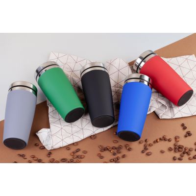 Термостакан Эльбрус 400 мл, покрытие soft touch, красный-6