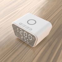 Настольные часы Smart Clock с беспроводным (10W) зарядным устройством, будильником и термометром, белый