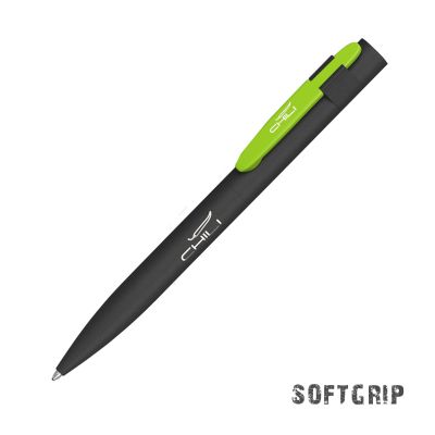 Ручка шариковая Lip SOFTGRIP, черный с зеленым яблоком-0