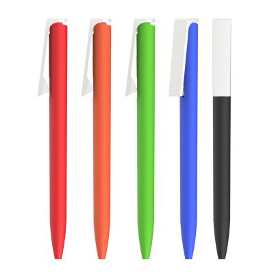 Ручка шариковая Clive, покрытие soft touch, синий с белым-3