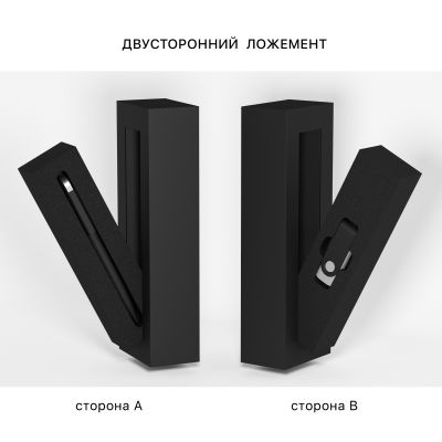 Набор ручка Jupiter + флеш-карта Vostok 8 Гб в футляре, покрытие soft touch#, черный-2