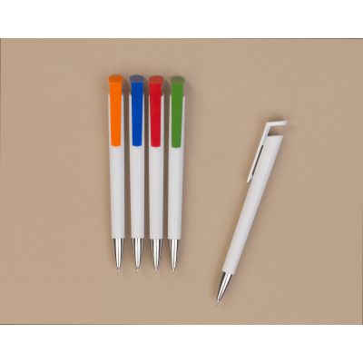 Ручка шариковая Chuck, белый с синим-3