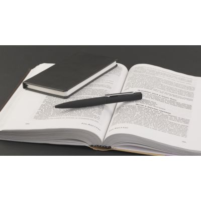 Ручка шариковая Mercury, покрытие soft touch, черный-4