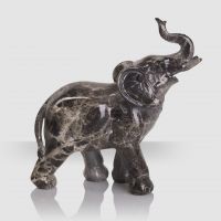 Скульптура Слон, черный с серым