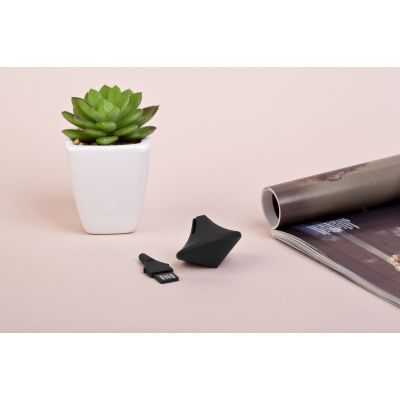 Флеш-карта-антистресс Volchok, объем памяти 16GB, темно-синий, покрытие soft touch, черный-1