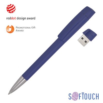 Ручка с флеш-картой USB 16GB «TURNUSsofttouch M», темно-синий-0