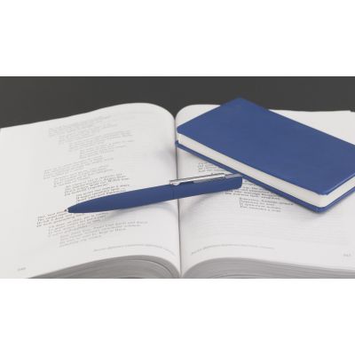 Ручка шариковая Mercury, покрытие soft touch, темно-синий-4