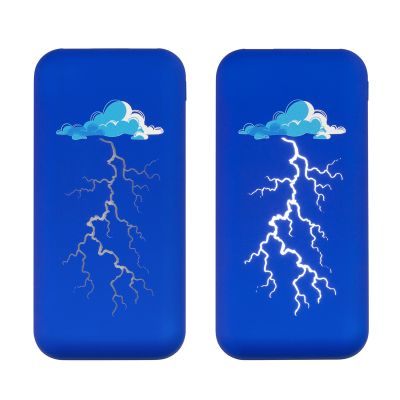 Беспроводное зарядное устройство Sticky SOFTTOUCH, 10000 mAh с подсветкой логотипа и присосками, синий-1