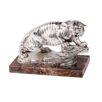 Скульптура Тигр, серебристый