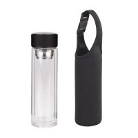 Заварочный термос Остин 320 мл с индикацией температуры, в чехле, черный